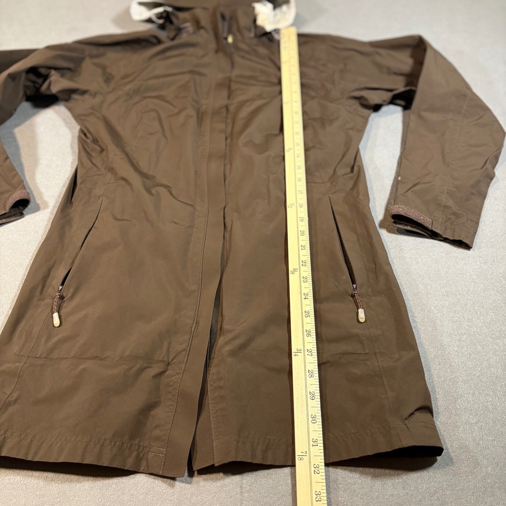 REI E1 Elements Women Medium Brown Windbreaker Removable Hood Full Zip Rainproof - Picture 11 of 12